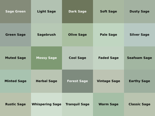 Sage Green Colors