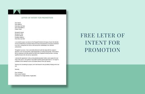 Letter Of Intent For Promotion in Word, PDF, Google Docs - Download | Template.net