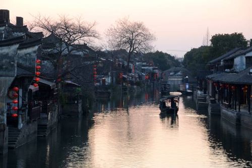 Sunset over Xitang Bridges
