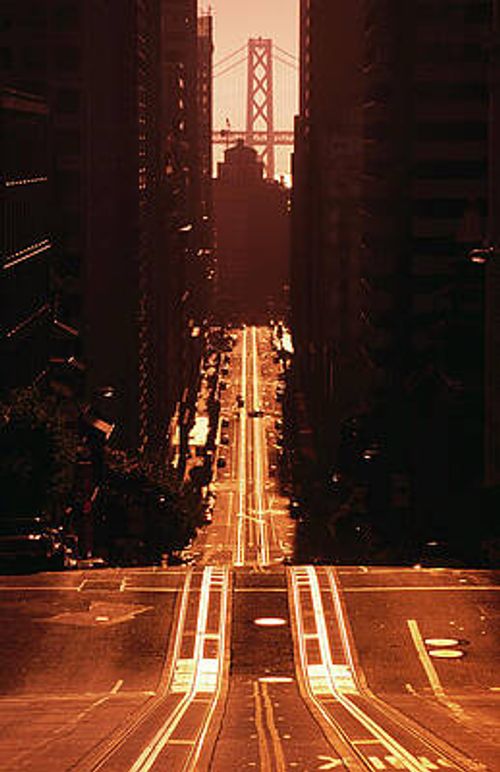 Streets Of San Francisco Photograph - Cable Car Tracks On California Street by Thomas Winz