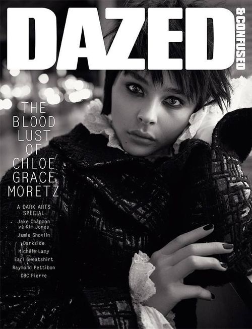 the cover of dazed magazine featuring an image of a woman with her hand on her shoulder