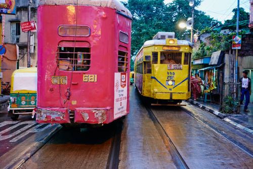 india, west bengal, kolkata, calcutta, tramway - kolkata tram stock pictures, royalty-free photos & images