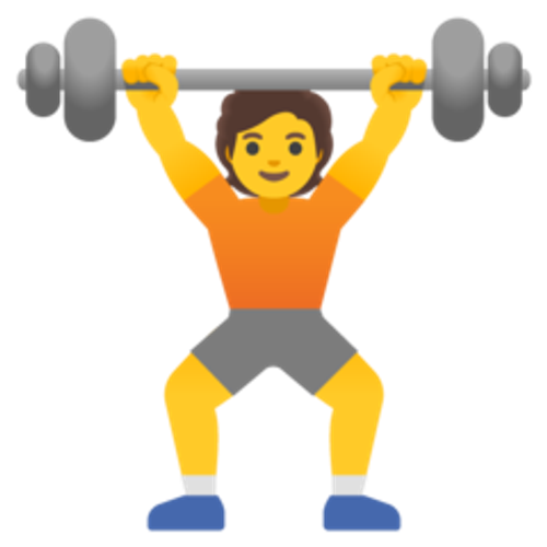 How Person Lifting Weights emoji looks on Google.