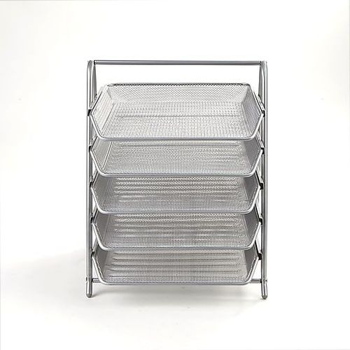 Mind Reader 5-Tier Stackable Paper Desk Tray Organizer, Metal, Silver (5TPAPER-SIL) | Staples | Desk organization, Desktop organization, Paper tray