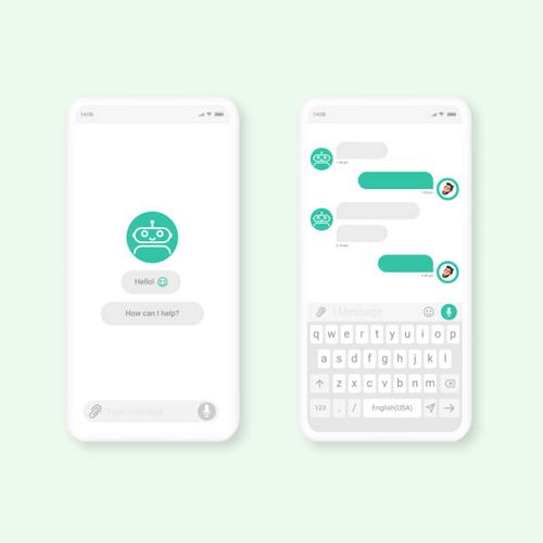 Chat bot mobile application dialog box template concept. UI UX elements for web design. Chat bot mobile application dialog box template concept. UI UX elements for web design. Vector illustration. chat bot stock illustrations