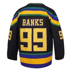 Youth #99 Ducks Hockey Jersey for Kids 90s Sports Movie Hockey Costume Black #99 Small