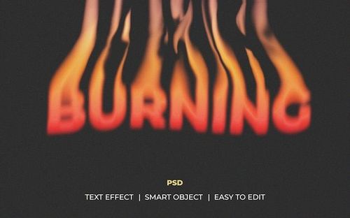 burning text effect in photoshopped to look like flames