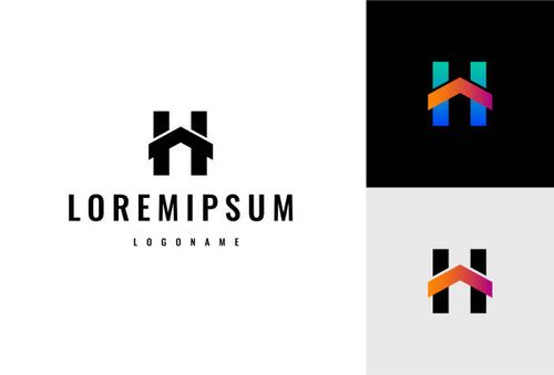 letter h logo - h symbol stock illustrations