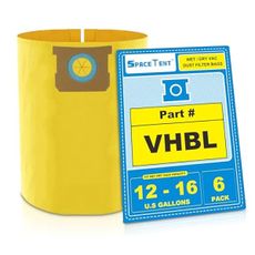 SpaceTent 6 Pack VHBL High Efficiency Replacement Filter Bags for Vacmaster 12 to 16 Gallon Wet/Dry Vacuum - Part # VHBL, VBV1210 Shop Vac Bags