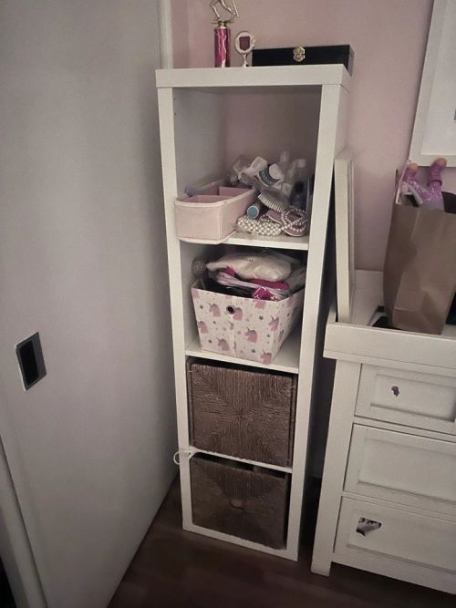 IKEA Kallax - White Wooden Storage Cabinet with Shelves and Baskets - Image 1 of 1