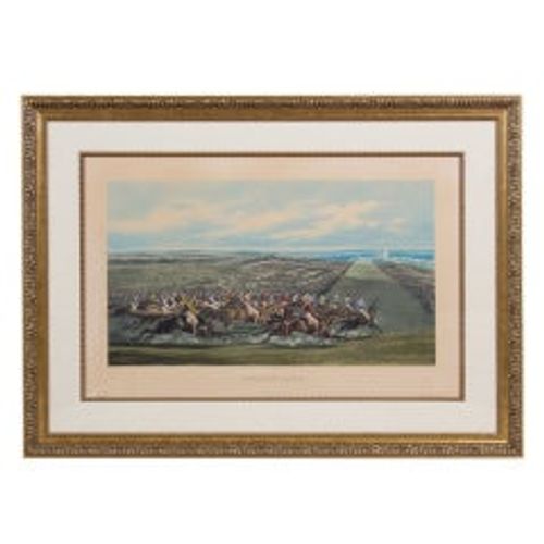 Huge Old Horse Racing Print
