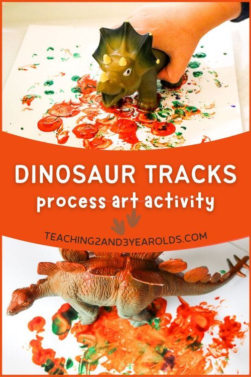 dinosaur tracks and process art activity for kids