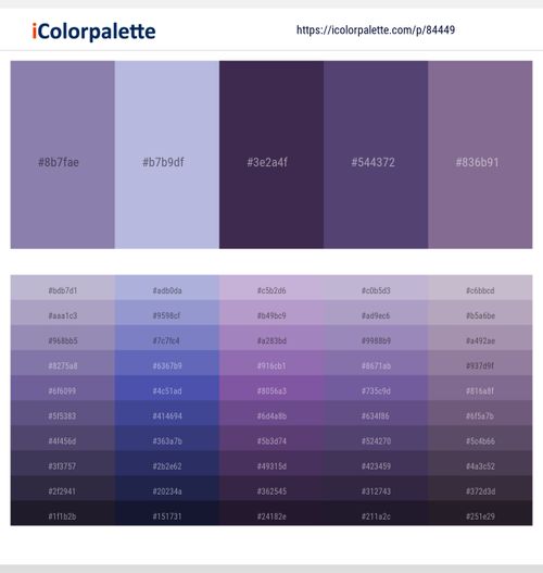 84449Lavender Purple – Pigeon Post – Martinique – Mulled Wine – Rum Color scheme
