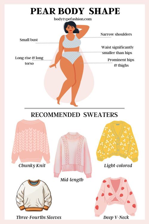 Sweater For Pear Shape, Sweaters For Pear Shaped Women, Sweaters For Pear Shape, Best Sweaters For Pear Shape, Dressing For Your Body Type Pear, Pear Outfits, Pear Jeans Body Shapes, How To Get Pear Body Shape Workout, Pear Clothes Outfit