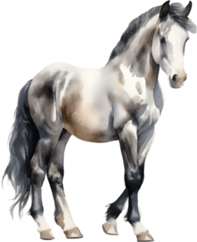 ai generado acuarela pintura de un linda frisón caballo. png