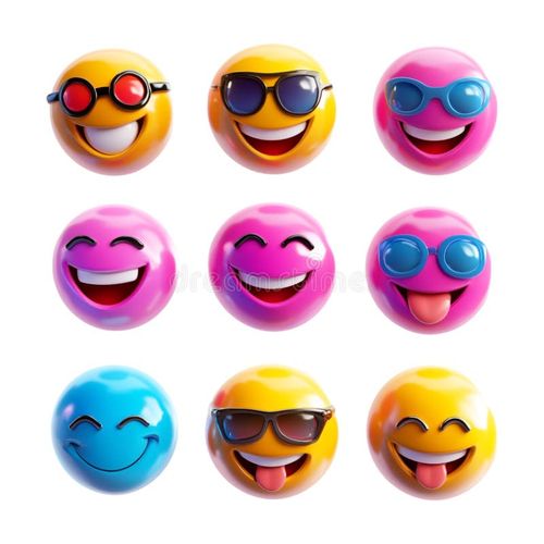PNG Smiley Emojis 3D auf transparentem Hintergrund stock abbildung.