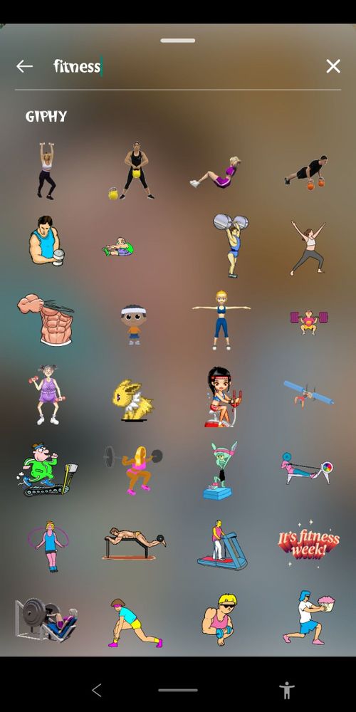 an iphone screen with various stickers on it and the text, fitness glyfy