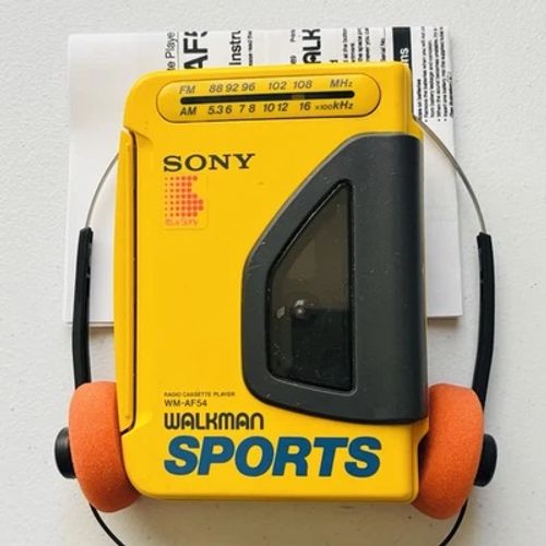Sony Walkman WM-AF54 Sports Yellow Cassette Player - New Belts - Reconditioned - Image 1 of 4