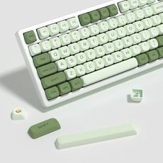 YMKPVR KBDiy Matcha KOA Profile Keycaps 60 75 100 Percent,Dye-Sublimation PBT Green Cute Custom Keyboard Keycap,143 Key Cap Set for Cherry Gateron MX Switches Mechanical Keyboards