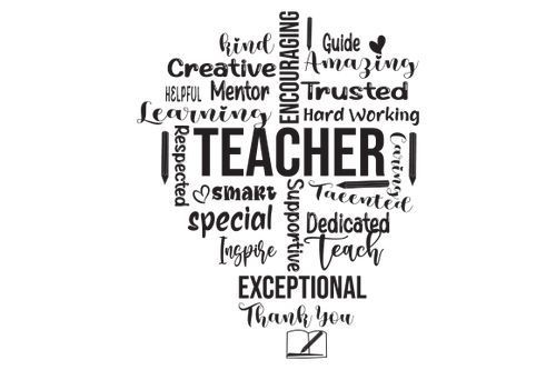 Teacher Word Art SVG Typography Graphic Crafts By Creative Design