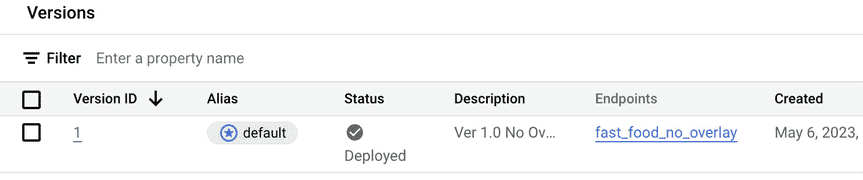 图 11.2 – Vertex AI 模型注册表（版本视图）