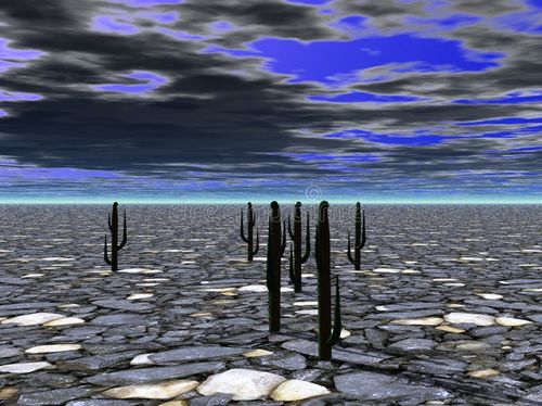 Desolate Land. Illustration of a desolate and arid land royalty free illustration