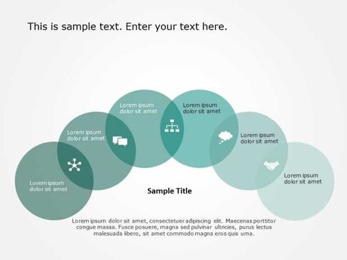 Blue and Green Overlapping Circles Infographic for Business Concepts Powerpoint Template & Google Slides Theme