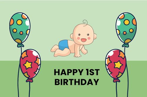 Free 1st Birthday Card For Boy Template to Edit Online