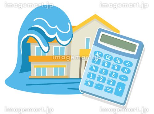 水害 ダメージ,白バック,自然災害のイラスト素材