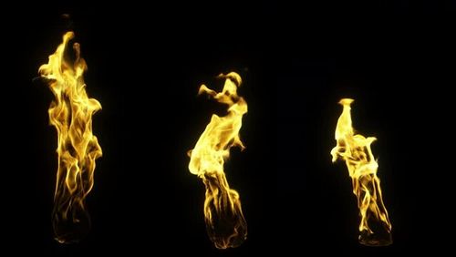 Three different torch fire flames with alpha mask pass - 4K Pro Res 60fps