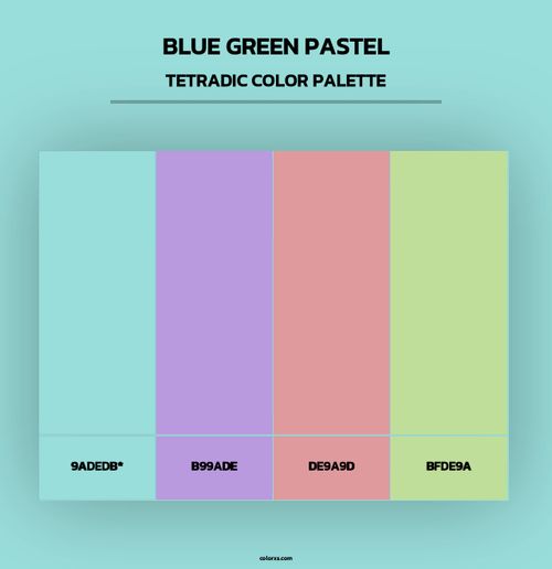 Blue Green Pastel - Tetradic Color Palette