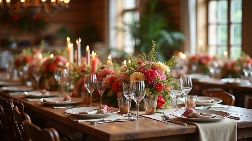 Elegant candlelit table setting ready for guests