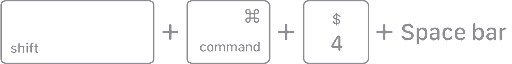 Mac screenshot: Shift + Command + 4 + Spacebar