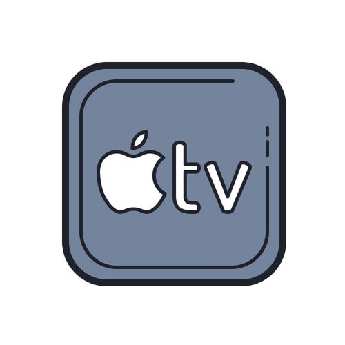 color hand drawn style apple tv icon