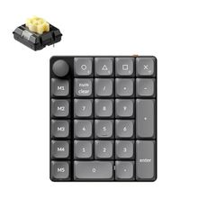 Keychron K0 Max Wireless Low-Profile Number Pad, QMK/VIA Programmable, Hot-Swappable Banana Switch, RGB Backlit, 2.4GHz & Bluetooth 5.3, 1000Hz Polling Rate, with Knob, for Windows/Mac