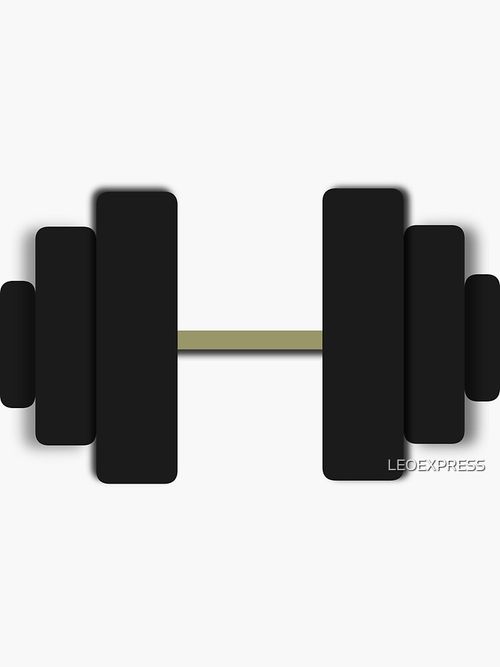 Thumbnail 3 of 3, Sticker, NEW Dumbbell Emoji Design (Original Emoji Design) designed and sold by LEOEXPRESS.