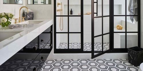 Furniture, Room, Door, Interior design, Architecture, Building, Cabinetry, Window, Black-and-white, Glass,