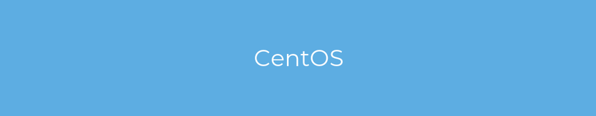 La imagen muestra un fondo azul con un texto centrado en letras blancas que muestra la palabra centos