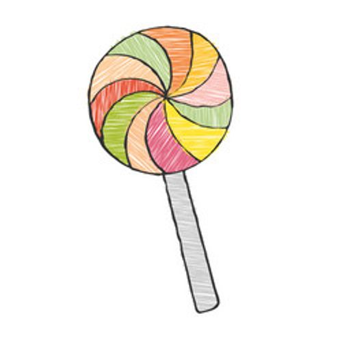 candy lollipop color in doodle style isolated vector