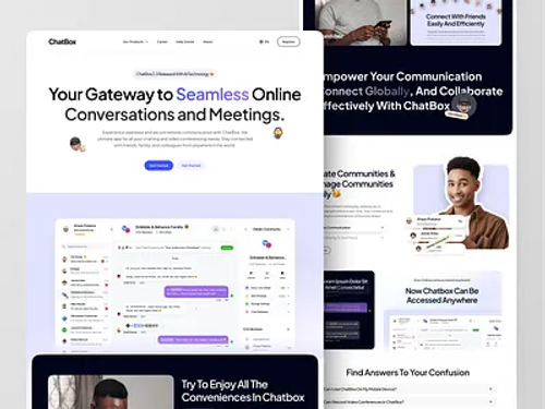 ChatBox ~ Meeting Rooms & Messages Website 💬 chat chat ui chatting communication connection conversation group home homepage landingpage message motion graphics site web design web page webdesign website