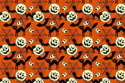 Free Vector hand drawn halloween pattern design