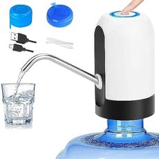 Water Pump for 5 Gallon Jug, CHIVENIDO Drinking Water Pump Water Jug Dispenser USB Charging Water Dispenser with Non Spill Caps for Universal 2-5 Gallon Bottle
