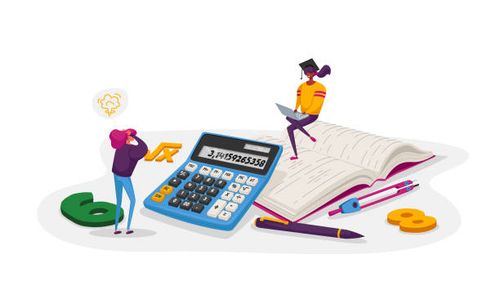 Education, Knowledge and Mathematics Science Concept. Tiny Female Character with Learning Stationery College or University Students in Bachelor Cap with Calculator. Cartoon People Vector Illustration Education, Knowledge and Mathematics Science Concept. Tiny Female Character with Learning Stationery College or University Students in Bachelor Cap with Calculator. Cartoon People Vector Illustration bachelor of science stock illustrations