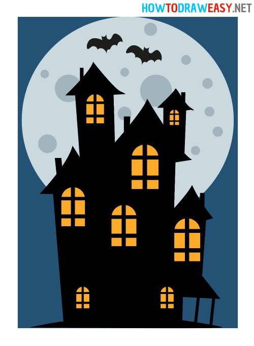 How to Draw a Haunted House | Haunted house drawing, House drawing for kids, Haunted house clipart