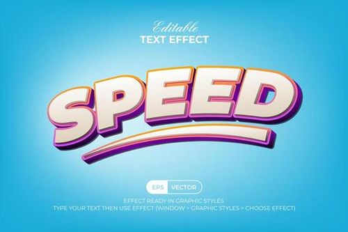 velocidad texto efecto 3d vistoso estilo. editable texto efecto. vector