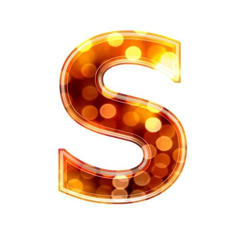 3d letter with glowing lights texture - S - Photo, Image