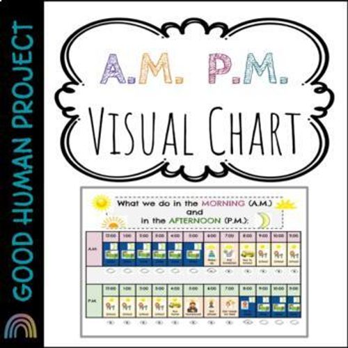 Preview of Morning | Afternoon (A.M + P.M.) Visual Chart | Telling Time