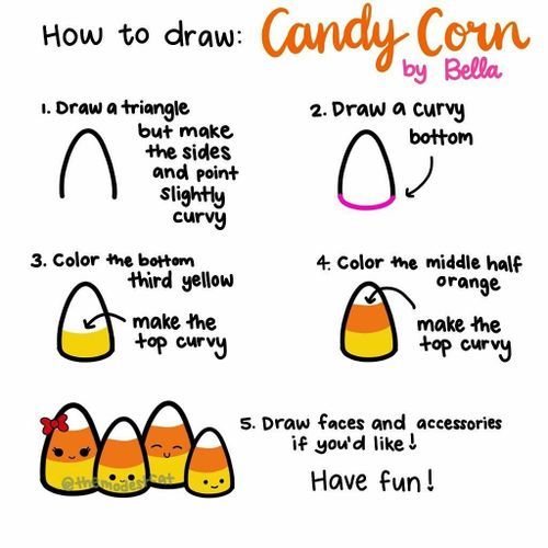 how to draw candy corn for halloween