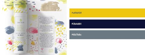 Gold, charcoal and grey color scheme for patterned packaging design