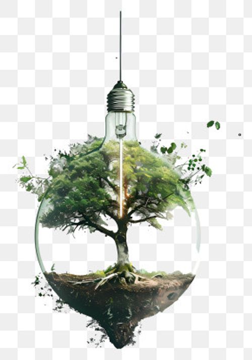Earth Hour - Tree Growing Inside Lightbulb PNG